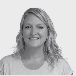 Black and white photo of Amber Osborne, National Account Manager of Costco at Harvest Group