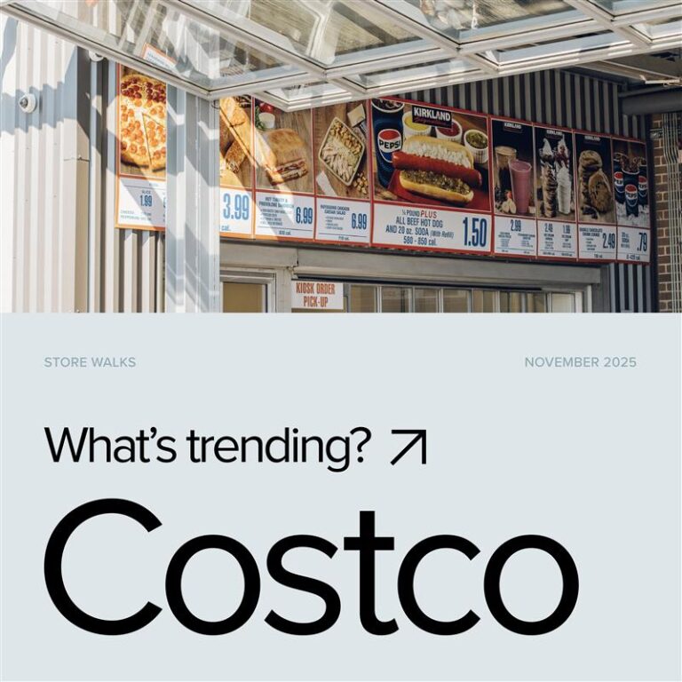 image of cafe menu at Costco with text "What's Trending? Costco - Store Walks November 2025" - Harvest Group insights
